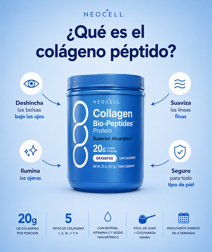 Colágeno Bio-Péptidos Hidrolizado Grass-Fed de Alta Absorción con 20 g de Proteína